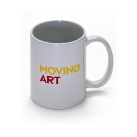 Mug weiss. rot - gelb